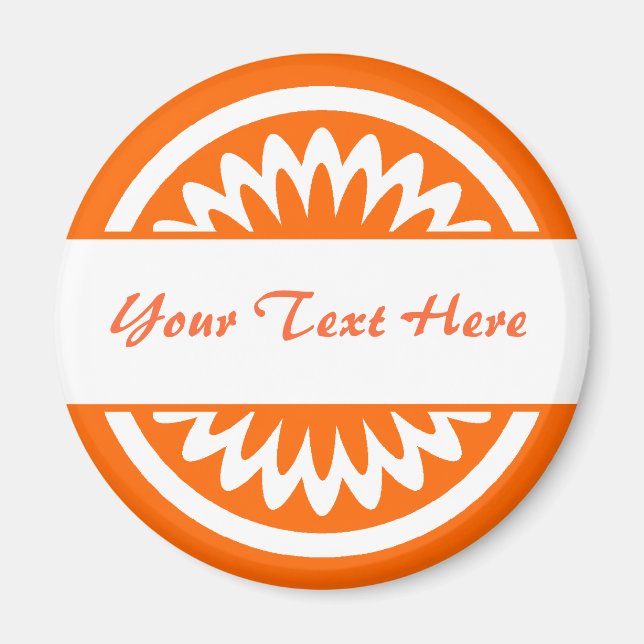 Íman Flor redondo - Laranja (Frente)