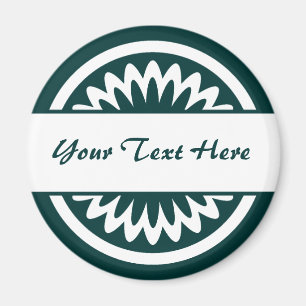 Íman Flor redondo - Verde escuro