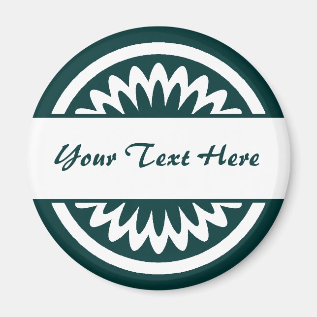 Íman Flor redondo - Verde escuro (Frente)