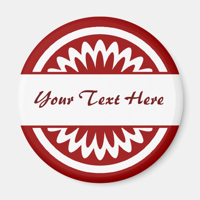 Íman Flor redondo - Vermelho rubi (Frente)