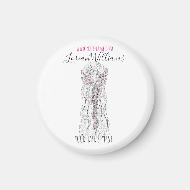 Íman Flor Romântica Simples De Cabelo De Casamento De B (Frente)