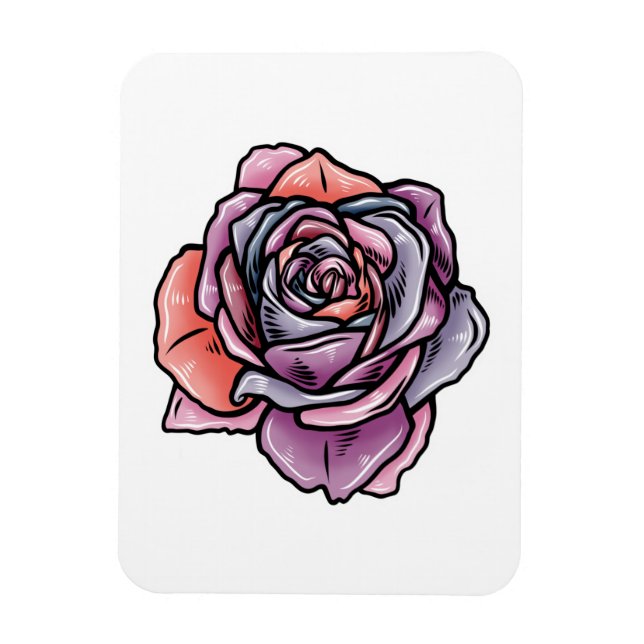 Íman Flor Rosa colorido (Vertical)