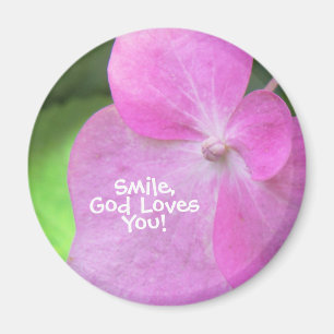 Íman Flor Rosa Cristão - Sorria Que Deus Te Ama