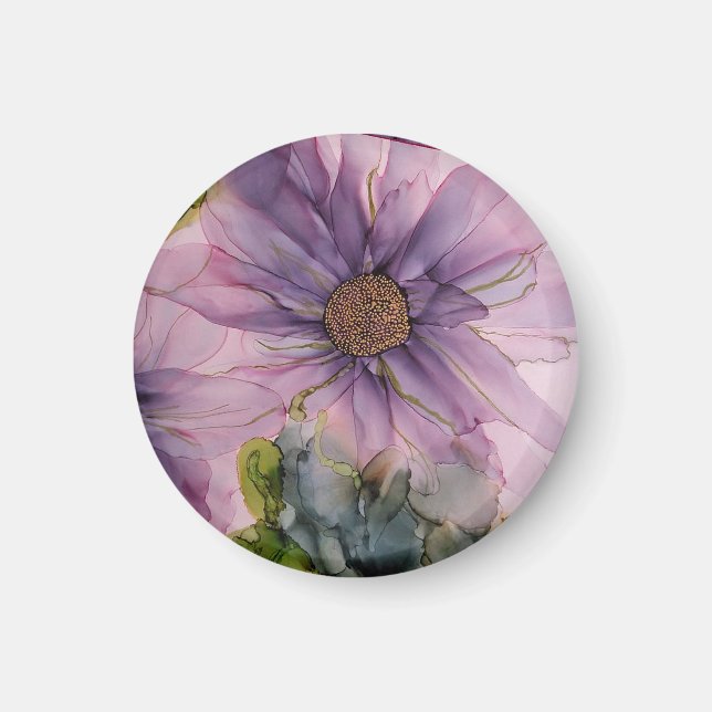 Íman flor rosa e púrpura de álcool (Frente)