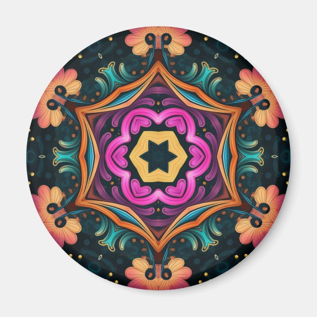 Íman Flor Rosa Paisley 6a4 (Frente)