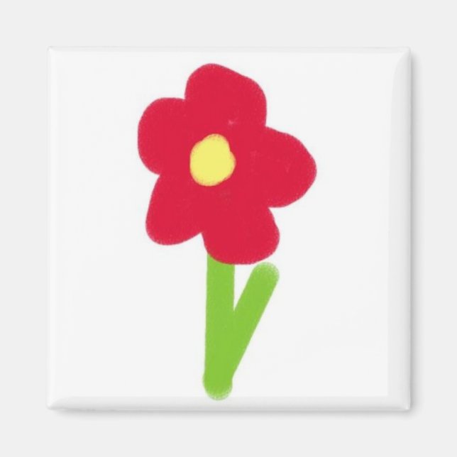 Íman Flor rosa quente 2 (Frente)