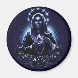 Íman Flor roxa Virgem Maria abençoada