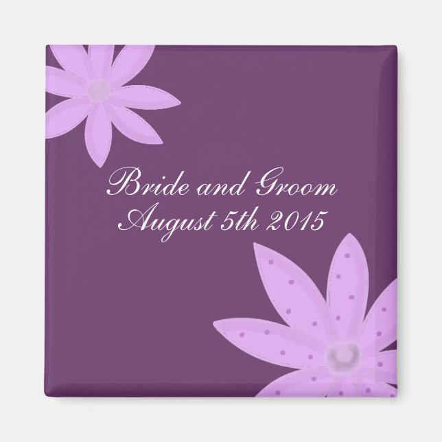 Íman Flor Roxo Salve a Data (Frente)