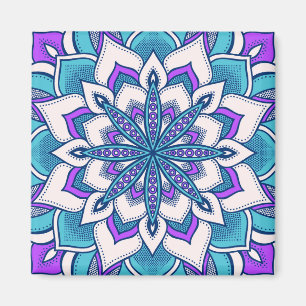 Íman Flor Roxo Turquesa Mandala