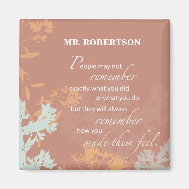 Íman Flor Selvagem do Dia do Chefe Silhuettes em Brown (Frente)