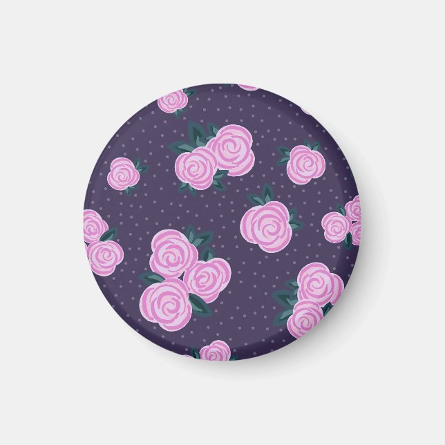 Íman Florais vintage roxo escuro (Frente)