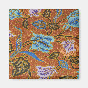 Íman Floral Batik indonésio Dourado