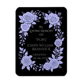 ÍMAN  FLORAL BLUE. IN LOVING MEMORY KEEPSAKE, CARD
