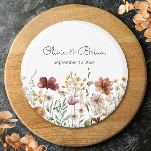 Íman Floral Bonito de Aguarela Personalizado com Flor S