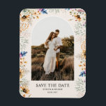 Íman Floral Botânico do Arch de Fotografia Salvar a Dat<br><div class="desc">Crie seu próprio casamento,  salve a data com sua foto personalizada moldada em forma de arco com borda floral botânica.</div>