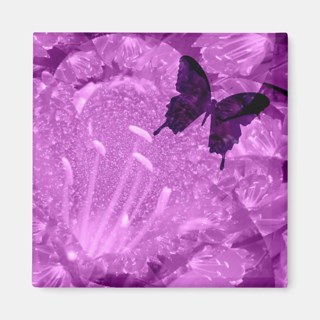 Íman Floral Butterfly Fridge Magnet (Frente)