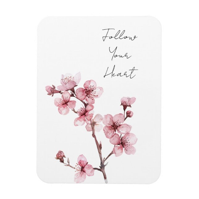 Íman Floral de Flor-Flor-Rosa-Branco (Vertical)