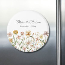 Floral de Prado de Flores Silvestres em Aquarela P