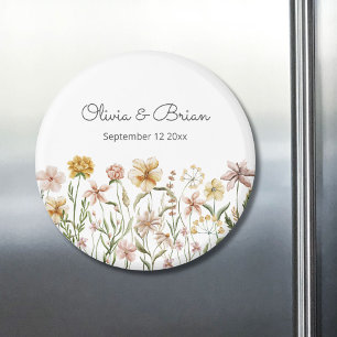 Íman Floral de Prado de Flores Silvestres em Aquarela P