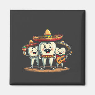 Íman Floral Dental Engraçado Cinco De Mayo