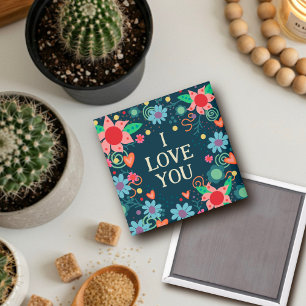 Íman Floral Divertido Eu Te Amo Magneta De Inspirivênci