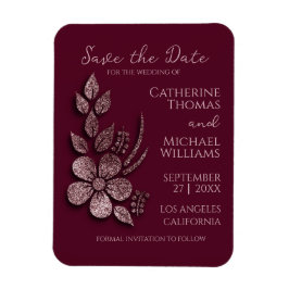 Íman Floral e Borgonha Dourada do Elegante Moderno