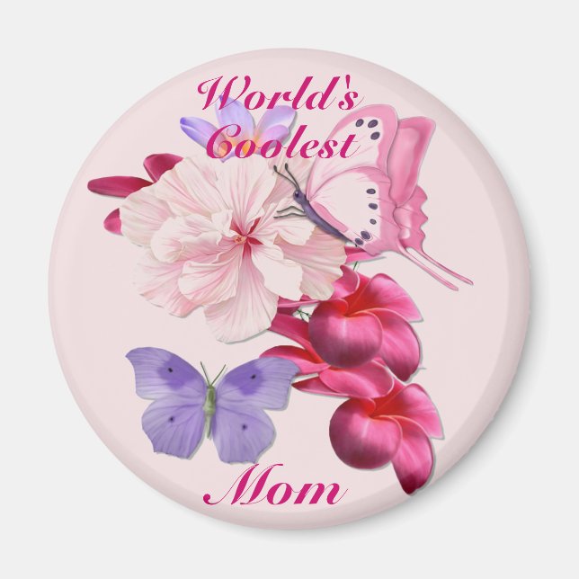 Íman Floral exótico para a mãe (Frente)