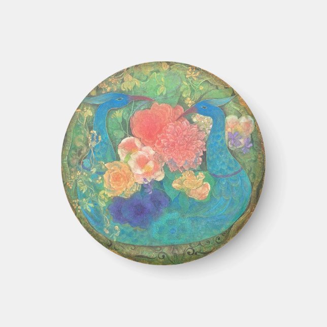 Íman Floral Fantasia: Peacocks in Bloom (Frente)