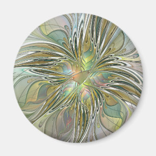 Íman Floral Fantasy Moderna Flor De Arte Fractal Com Do