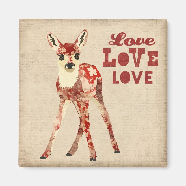 Íman Floral Fawn Love Magnet (Frente)