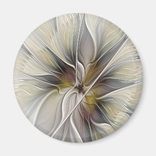 Íman Floral Fractal, Fantasia Flor com Cores da Terra