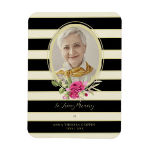 Íman Floral Garland Memorial Loves Ouro & Black