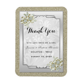 Íman Floral Gem Silver Enquadrado, Dourado e Silver Cas