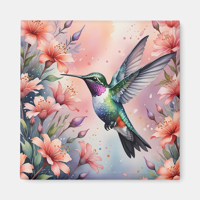 Íman floral hummingbird magnet (Frente)