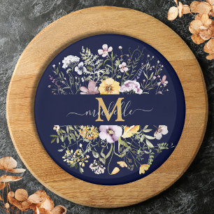Íman Floral Jardim de Flores Silvestres Colorido Monogr