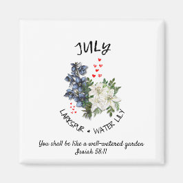 Íman Floral JULY Birth Month Flower Custom Christian
