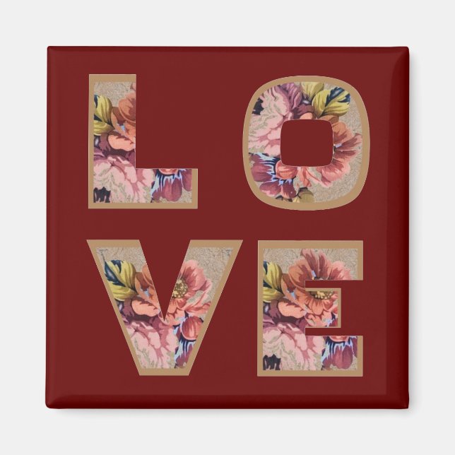 Íman Floral Love Letters Burgundy (Frente)