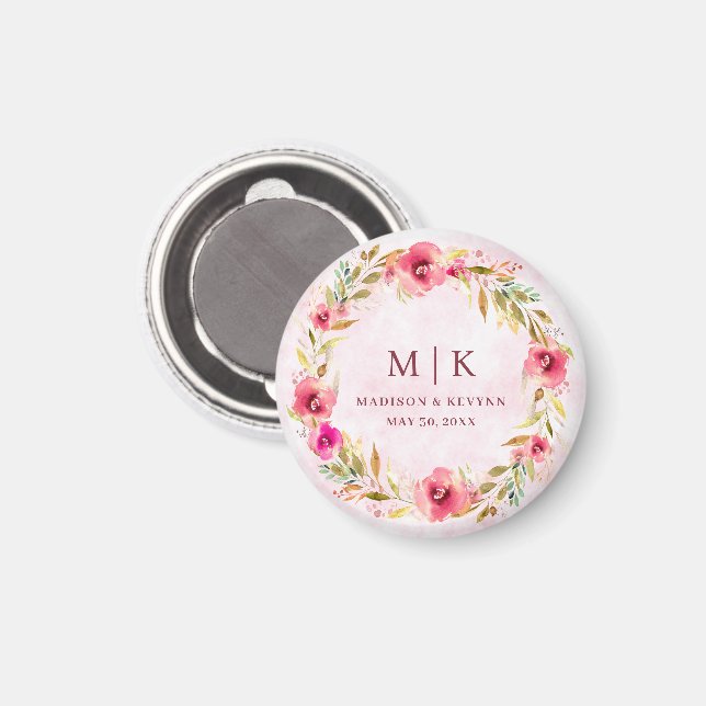 Íman Floral Mínimo e Chic | Casamento (Front/Back)