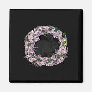 Íman Floral Pattern And Bunny Rabbit 