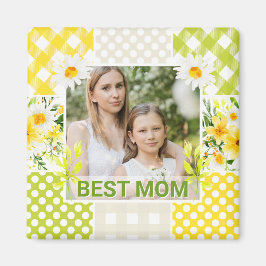 Íman Floral & Plaid Photo Frame Mother's Day