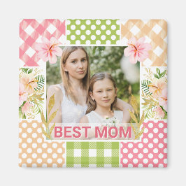 Íman Floral & Plaid Photo Frame Mother's Day