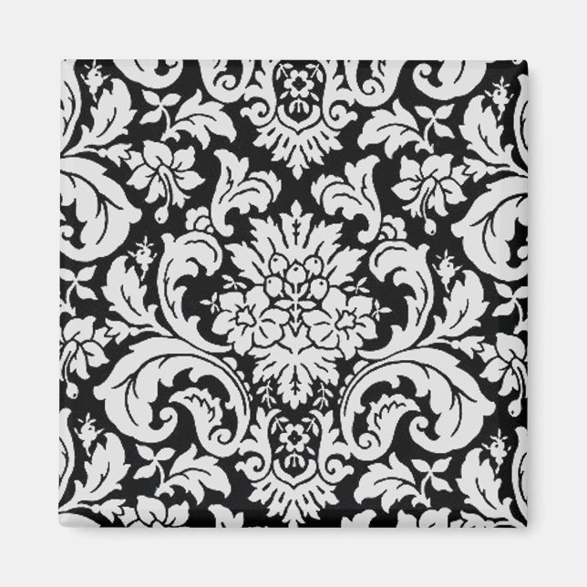 Íman Floral Preto e Branco (Frente)