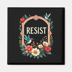 Íman Floral Resist Trump Funny Anti-trump 2025