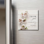 Íman Floral Rosa Branco | Fim De Casamento<br><div class="desc">Nós projetamos este floral rosa branco | magneta de casamento para o seu belo casamento. Você pode mudar o texto,  com o nome de noiva e noiva,  facilmente personalizar e personalizar</div>