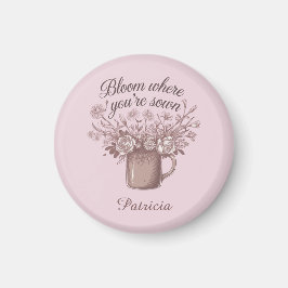 Íman Floral Rosa Motivacional Elegante