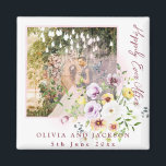 Íman Floral Roxo de Lavanda Escamoteada Feliz Nunca Dep<br><div class="desc">Foto moderna elegante de fotografia colage cartão de visita Fotografia elegante moderna fotografia colagem fotografia cartão de visita Belo e elegante cartão de visita de fotografia. Personalize com suas próprias fotos.</div>