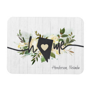 Íman Floral Rústico Personalizado do Estado de Nevada