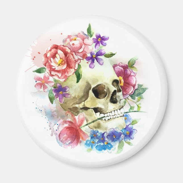 Íman Floral Skull Dia de los Muertos | Magnet (Frente)