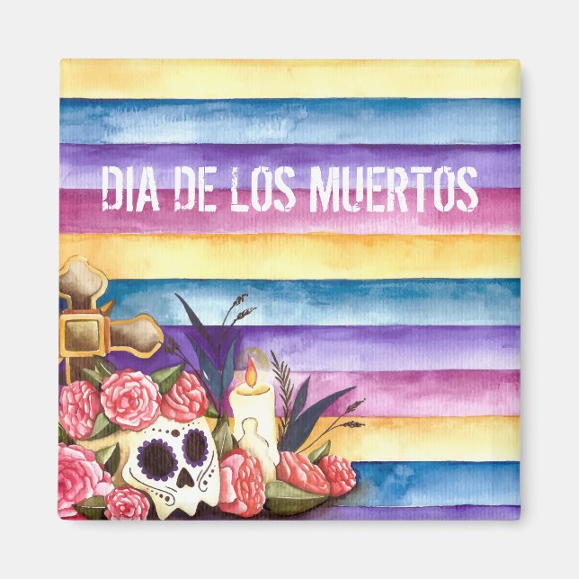 Íman Floral Skull Dia de los Muertos | Magnet (Frente)