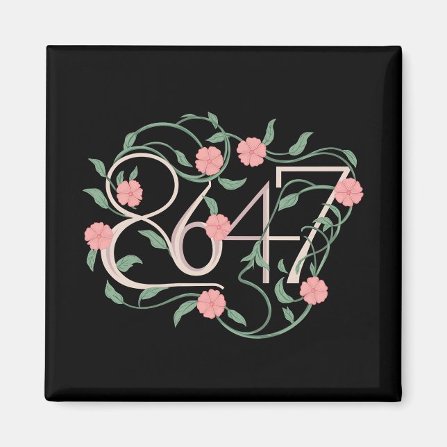 Íman Floral Sutil Anti Trump 8647 86 47 Boho (Frente)